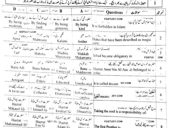 10th-class-islamiyat-past-paper-2024-faisalabad-g1-obj